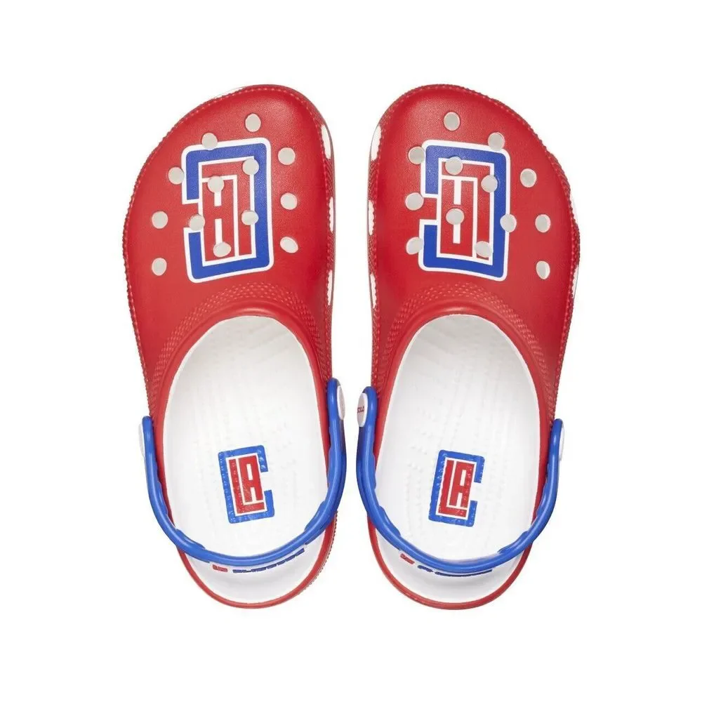 Crocs Men's Los Angeles Clippers NBA Classic Slip On Clogs Red Logo Size M10 W12